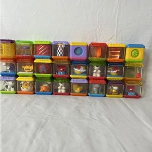 Lot of 24 Assorted Fisher Price Peek A Boo Blocks Educational Sensory Blocks